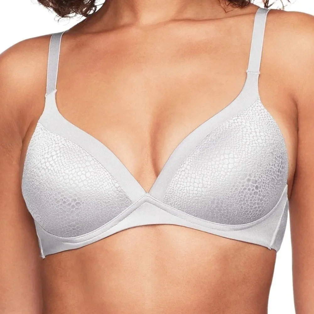 Warner's Wire Free T-Shirt Bra White Back Smoothing Size 38B